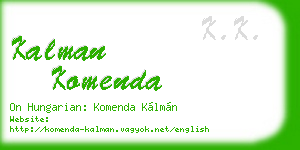 kalman komenda business card
